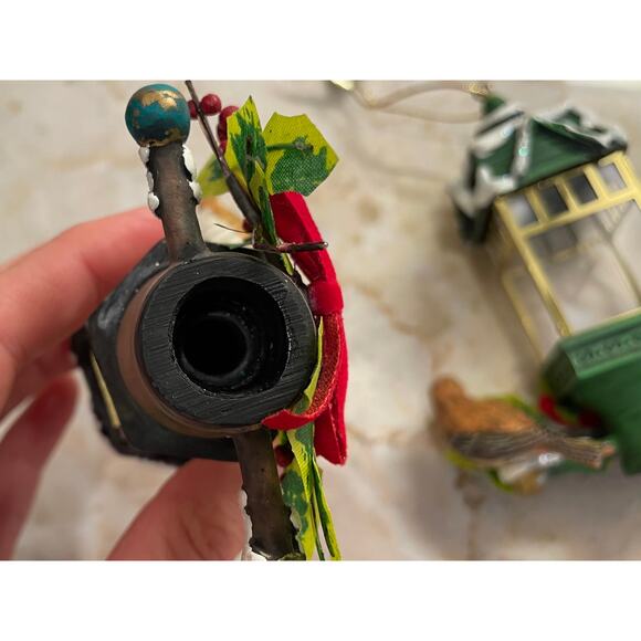 VTG Frosty Feathered Friends Christmas Ornaments Set of 2 "Warm Hearted Wishes" - Picture 3 of 7